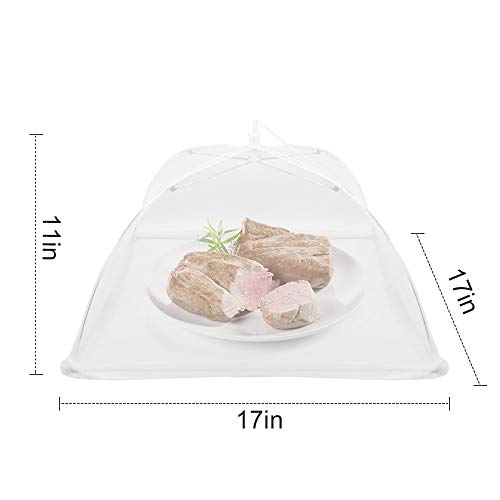 8-Pack Giant Mesh Meals Covers - 17"x17" Pop-Up Umbrella Tents for Outside Use, Good for Picnics, BBQs, Events, and Extra - Reusable and Sturdy