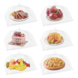 NEPAK Set of 6 Giant Pop-up Mesh Meals Covers, 17″x17″, Superb for Outside Use, Display screen Tents for Events, Picnics, BBQs – Reusable and Collapsible