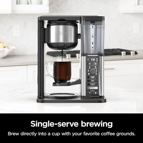 Ninja Specialty Espresso Maker: Brew Scorching & Iced Espresso with 6 Kinds and eight Sizes, from Small Cup to Journey Mug, Contains 10-Cup Carafe, Foldable Frother, Everlasting Filter, and...