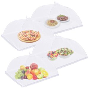 Set of 4 Pop-Up Mesh Meals Covers – 17 Inch Massive and Tall Umbrella Tents for BBQs, Out of doors Occasions, Picnics, Events, and Fruit Safety