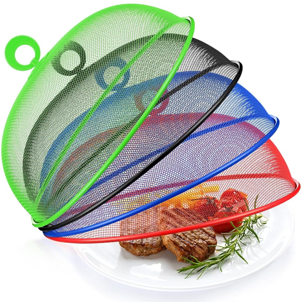 Set of 8 Steel Mesh Meals Tents – 11-Inch Outside Meals Covers, Reusable Display Plate Covers to Shield In opposition to Fruit Flies for Picnics, Tenting, and Outside Events