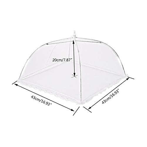 Winknowl 6-Pack Giant 17" Reusable Collapsible Mesh Meals Cowl Tents - Pop-Up Umbrella Protectors for BBQs, Picnics, Events, and Outside Occasions (White)